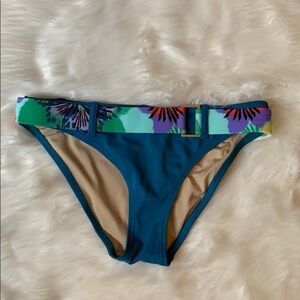 Victoria’s Secret teal swim bottoms with belt Size Small